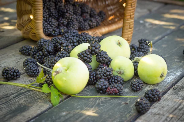 Papirovka grade apples, white apples and blackberries black on a
