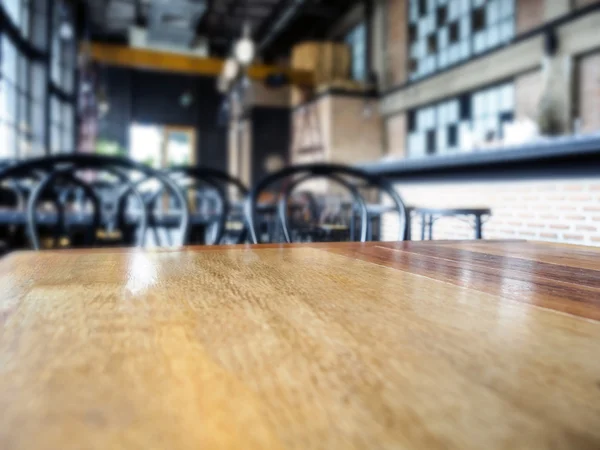 Table Top counter and seating with Blurred Bar Restaurant background