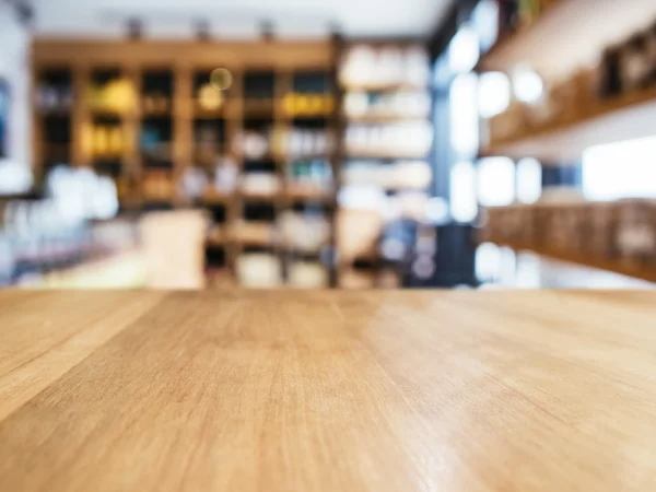 Table top counter with Blur Shlef product display interior