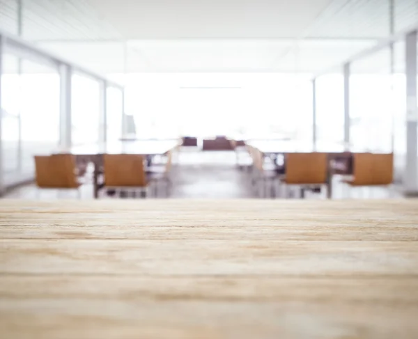Table top with Blurred Office space Meeting Seminar room Background