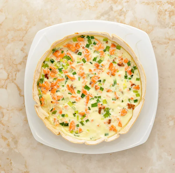 Quiche with salmon - traditional French dish