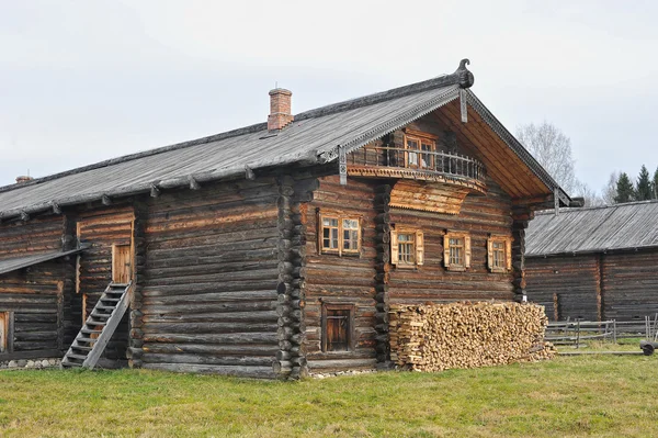 Old wooden house in Russian village village of Semyonkovo, Volog