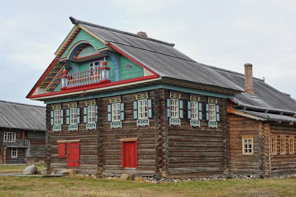 Old wooden house in Russian village village of Semyonkovo, Volog