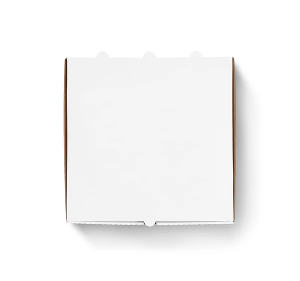 Blank pizza box design mock up top view isolated
