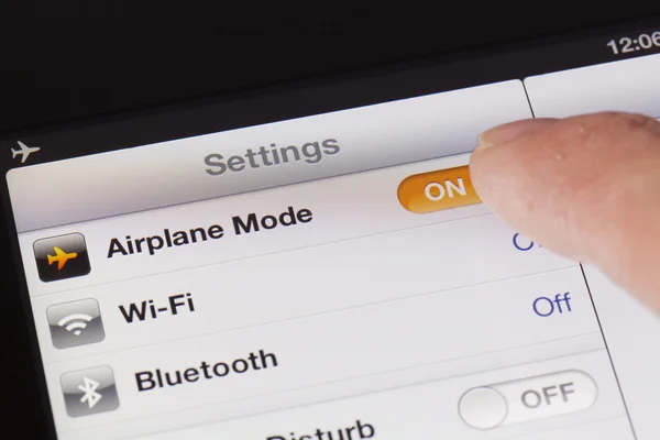 Switching to Airplane mode on an iPad