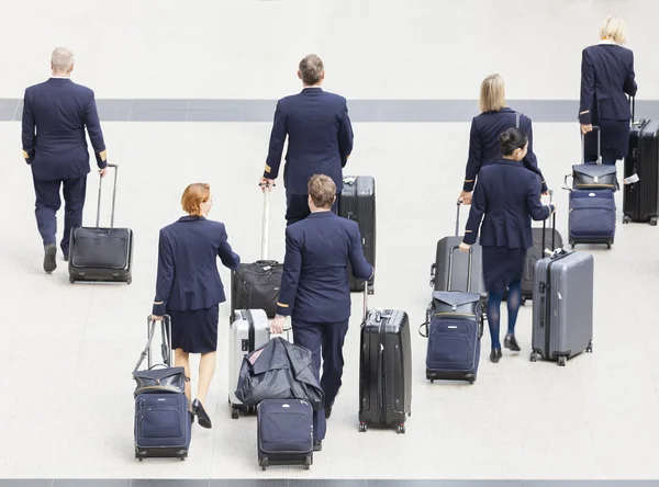 Cabin crew at an airport