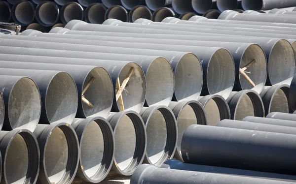 Stacked steel pipes