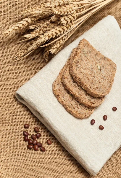 Fresh bread slices with whole grain and wheat