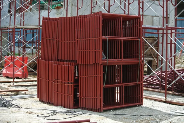 Scaffolding used to support a platform or form work for construction workers to work