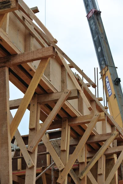 Timber beam formwork with timber support
