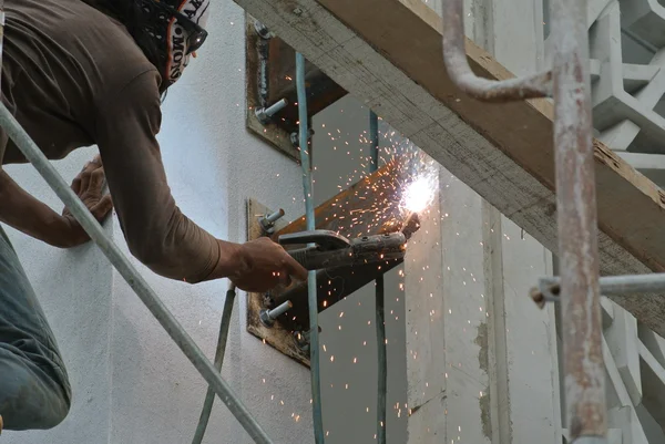 Welders working at high level