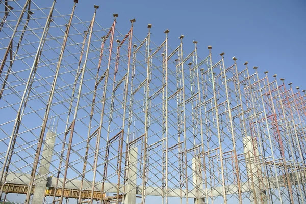 Scaffoldings erected to support building formwork and also function as the platform for construction workers standing.