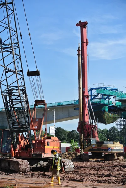 Bore Pile Rig at construction site