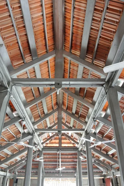 Roof structure of The Langgar Mosque located at Kota Bharu, Kelantan, Malaysia. The original wooden mosque builds on 1871 by Sultan Muhammad II, and enlarged on 1995.