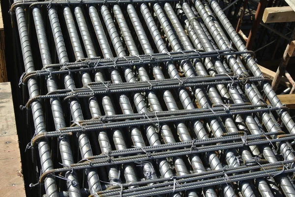 Steel reinforcement bar at the construction site