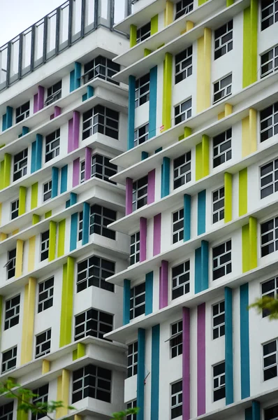 Building elevation design with pattern and colours