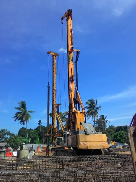 Bore pile rig machine in the construction site