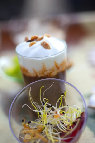 Mousse and salad