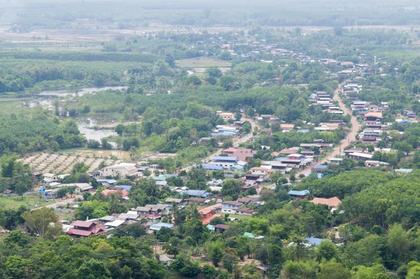 Suburbs in Thailand country aerial view