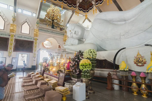 White marble nirvana Buddha in Thailand