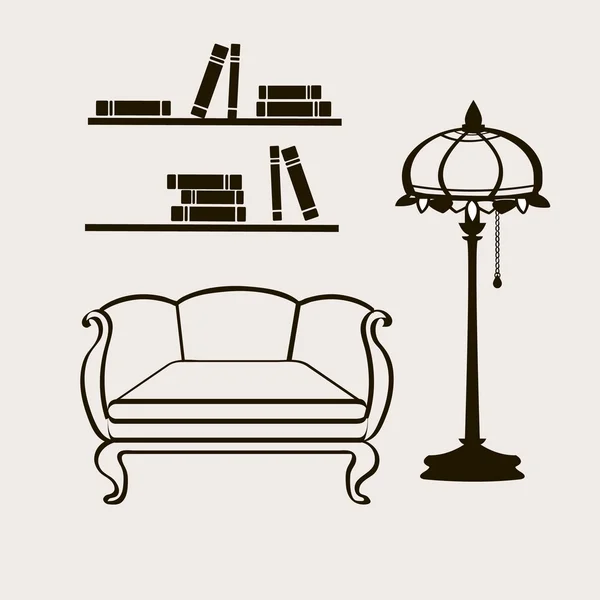 Vintage interior, vector illustration