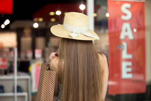 Woman going for shopping on sale time