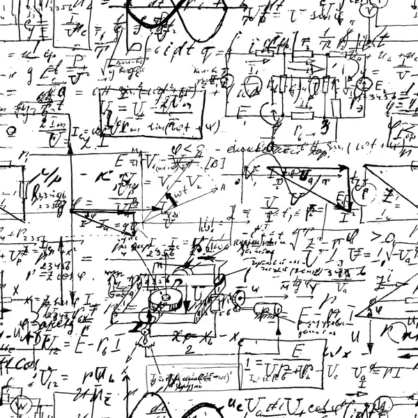 Math seamless pattern with handwriting