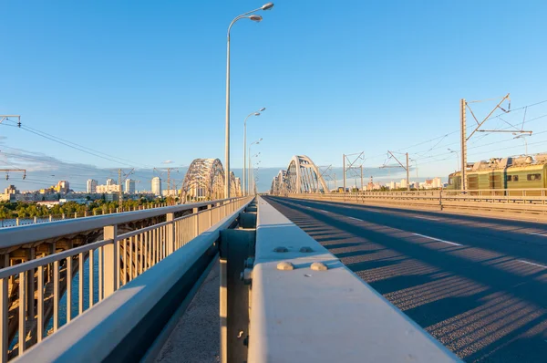 Metal bridge for cars and trains