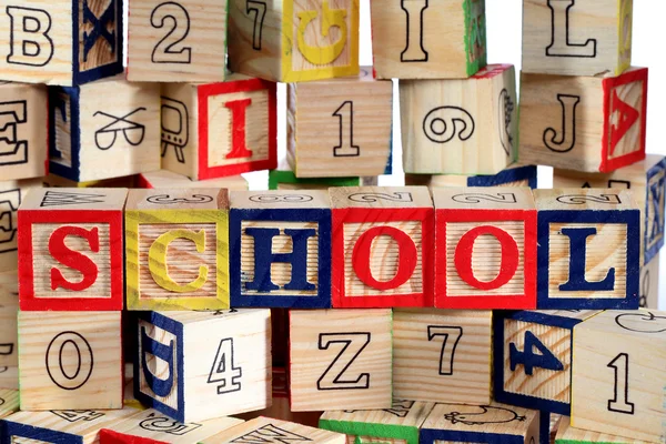 Wooden alphabet blocks