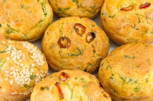 Corn bread with spinach