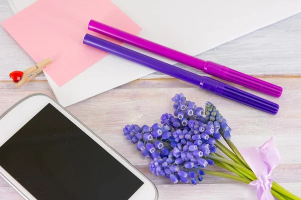 Creative accessories. Mobile with colorful pencils