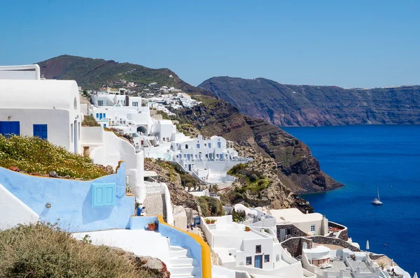 Greek Aegean island, Santorini, in the summer day, Greece