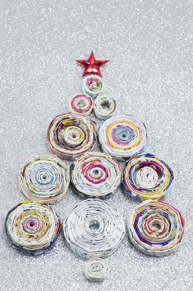 Christmas tree decoration made out of paper