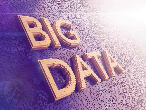 Abstract Big Data concept image. Yellow letters \