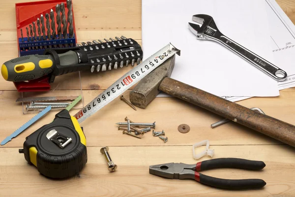 Set of different tools for repair and construction