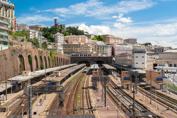 Top view of the train station of Genoa called \