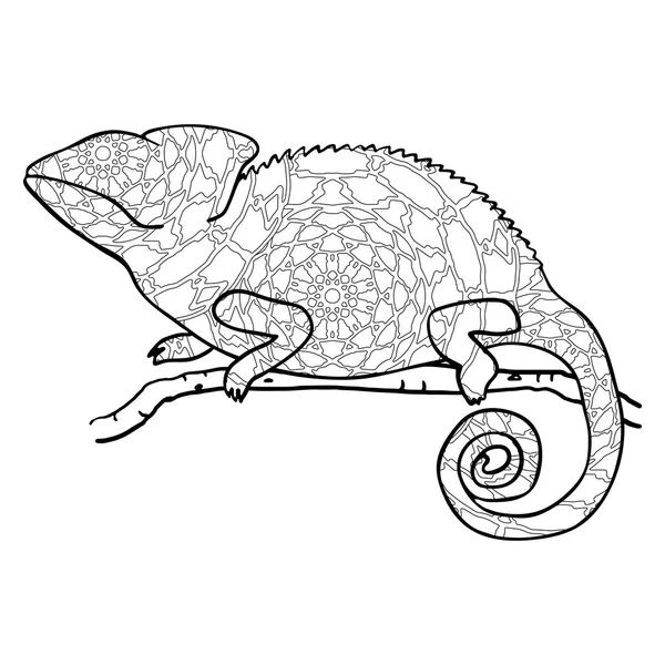 Zentangle style chameleon. Stylized vector animal