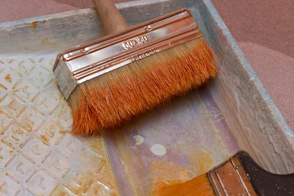 Brush for painting walls. Painter tool.