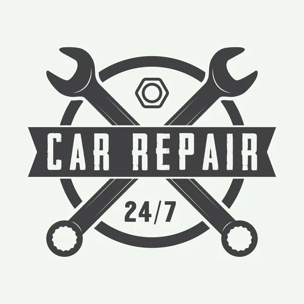 Vintage mechanic label, emblem and logo.