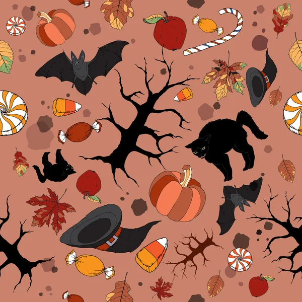 Bright color Halloween seamless pattern.