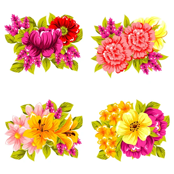 Flower bouquets set