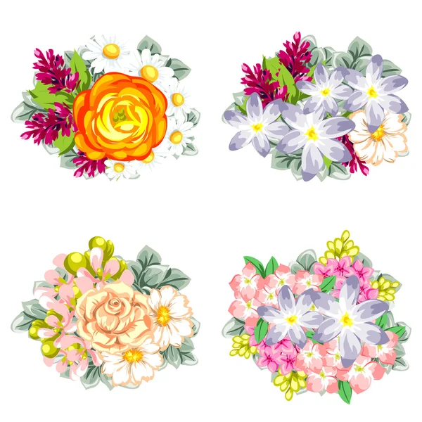 Flower bouquets set