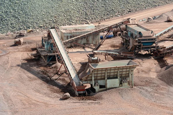 Stone crusher in a quarry. mining industry.