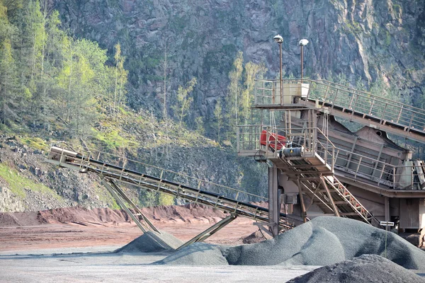 Stone crusher in a quarry. mining industry.