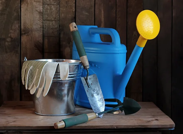 Still life with garden equipment. Work in the garden.