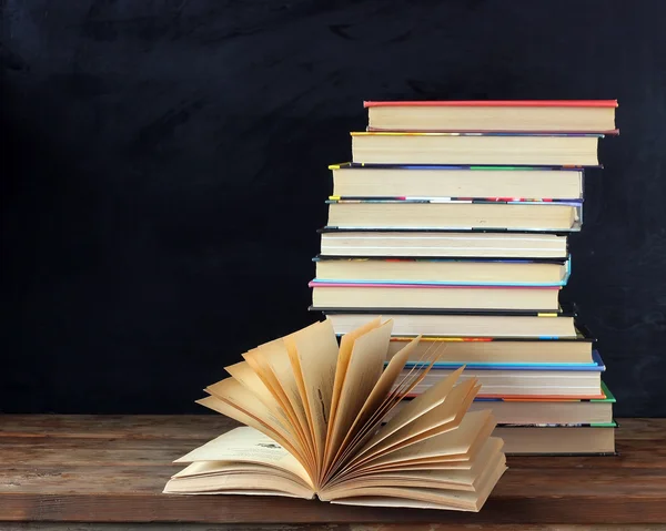 A stack of books on the table. Back to school.