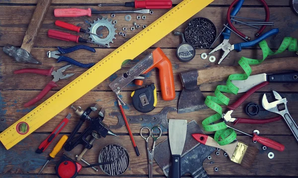 Tools on a timber floor