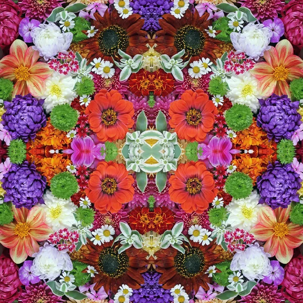 Background from flowers, effect of a kaleidoscope.