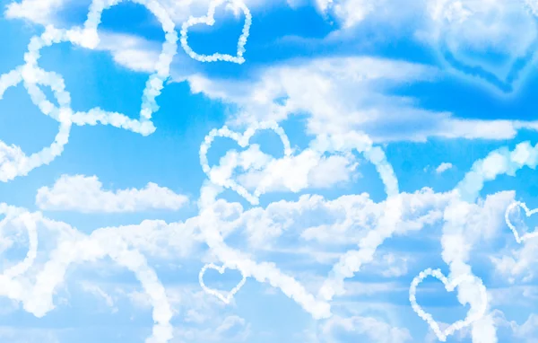 Cloud hearts in the sky