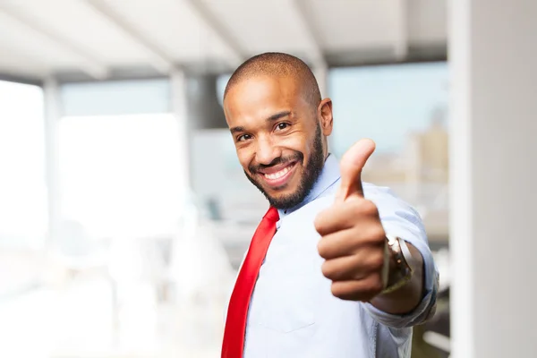 Black businessman with happy expression